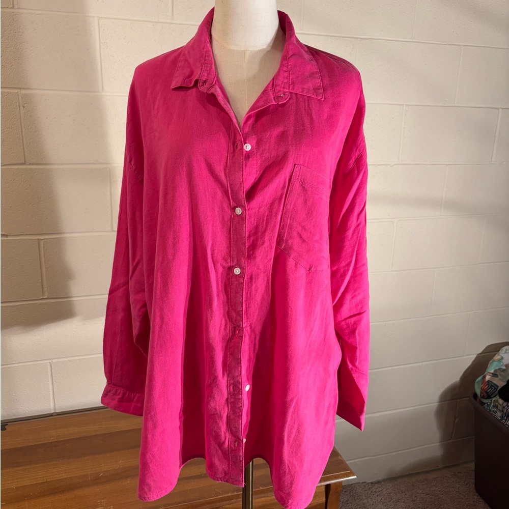 Old Navy Fuchsia Button-Down Shirt